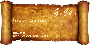 Gipsz Cserne névjegykártya